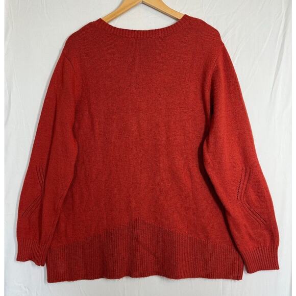 Soft Surroundings V Neck Sweater Womens Sz 2X Pullover Burnt Orange Casual - Picture 5 of 11